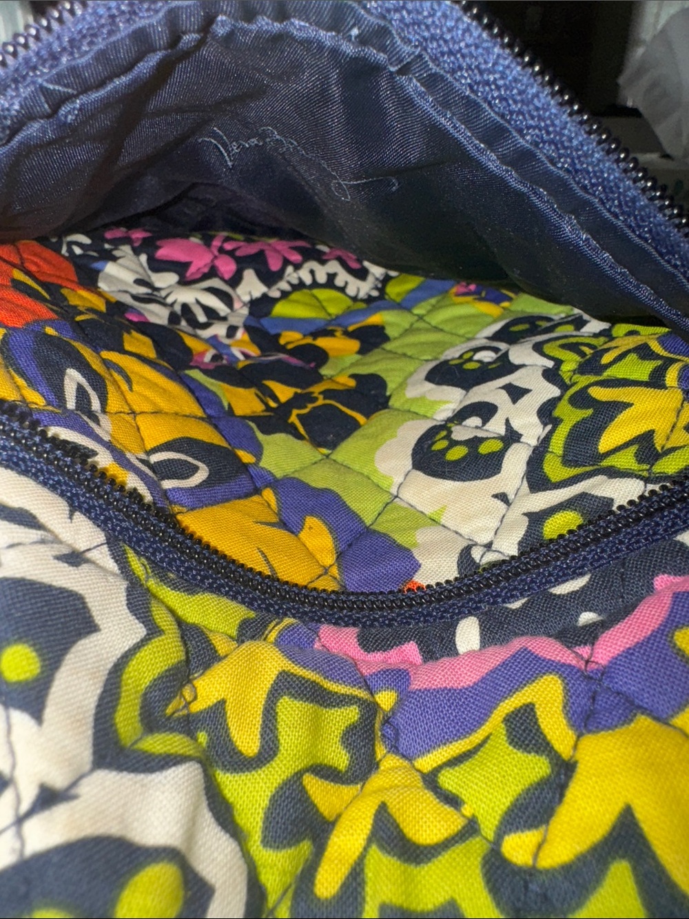 Vera Bradley Bright Multicolor Quilted Tote with Blue Trim. Rio Style. - Picture 10 of 11